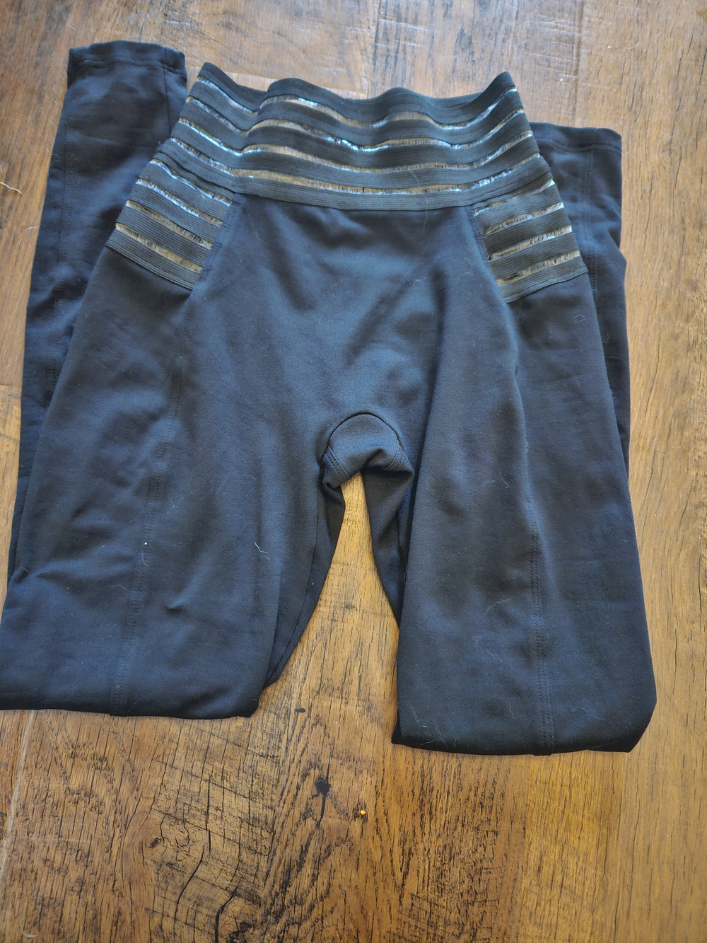 Bombshell Sportswear Black Leggings with Shimmer Stripe Waistband